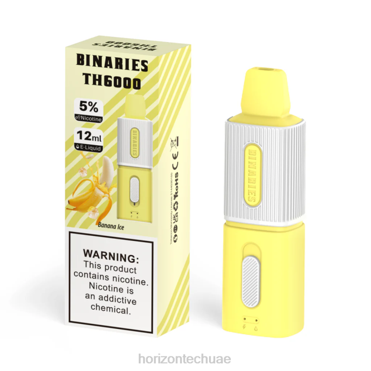 HorizonTech Binaries Cabin th6000 القابل للتصرف 12 مل جليد الموز HLP0497 | Horizontech Vape Kit