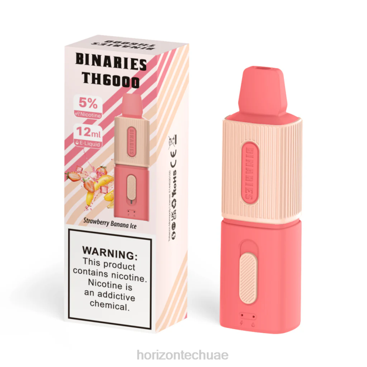 HorizonTech Binaries Cabin th6000 القابل للتصرف 12 مل جليد الفراولة والموز HLP0498 | Horizontech Disposable Vape